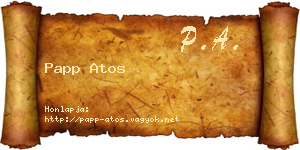 Papp Atos névjegykártya